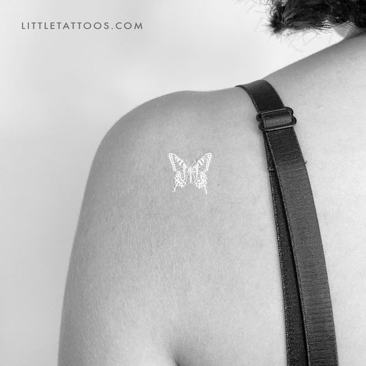 Tatuaje temporal de mariposa blanca - Juego de 3