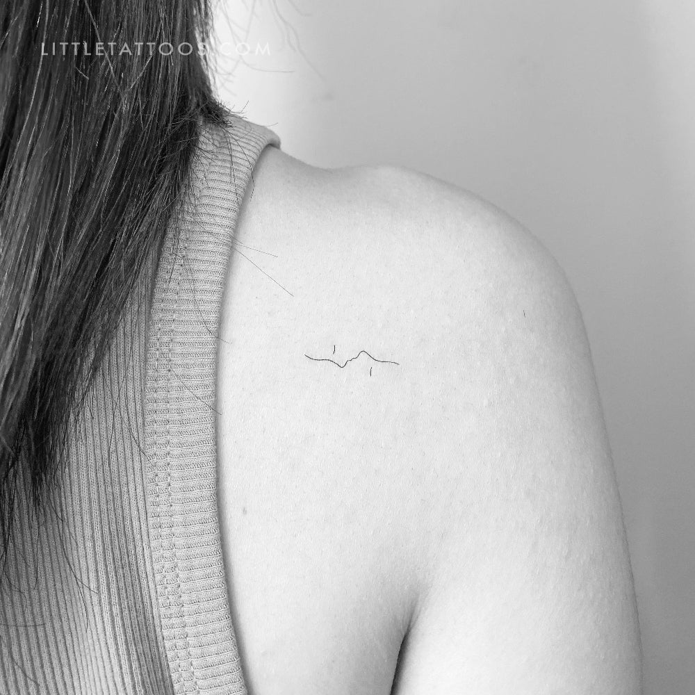 Tatuaje temporal de doble beso - Juego de 3