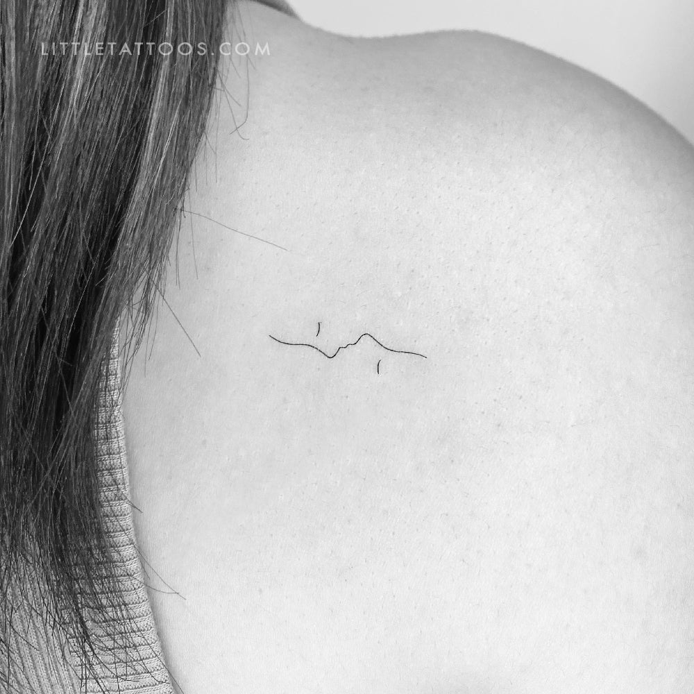 Tatuaje temporal de doble beso - Juego de 3