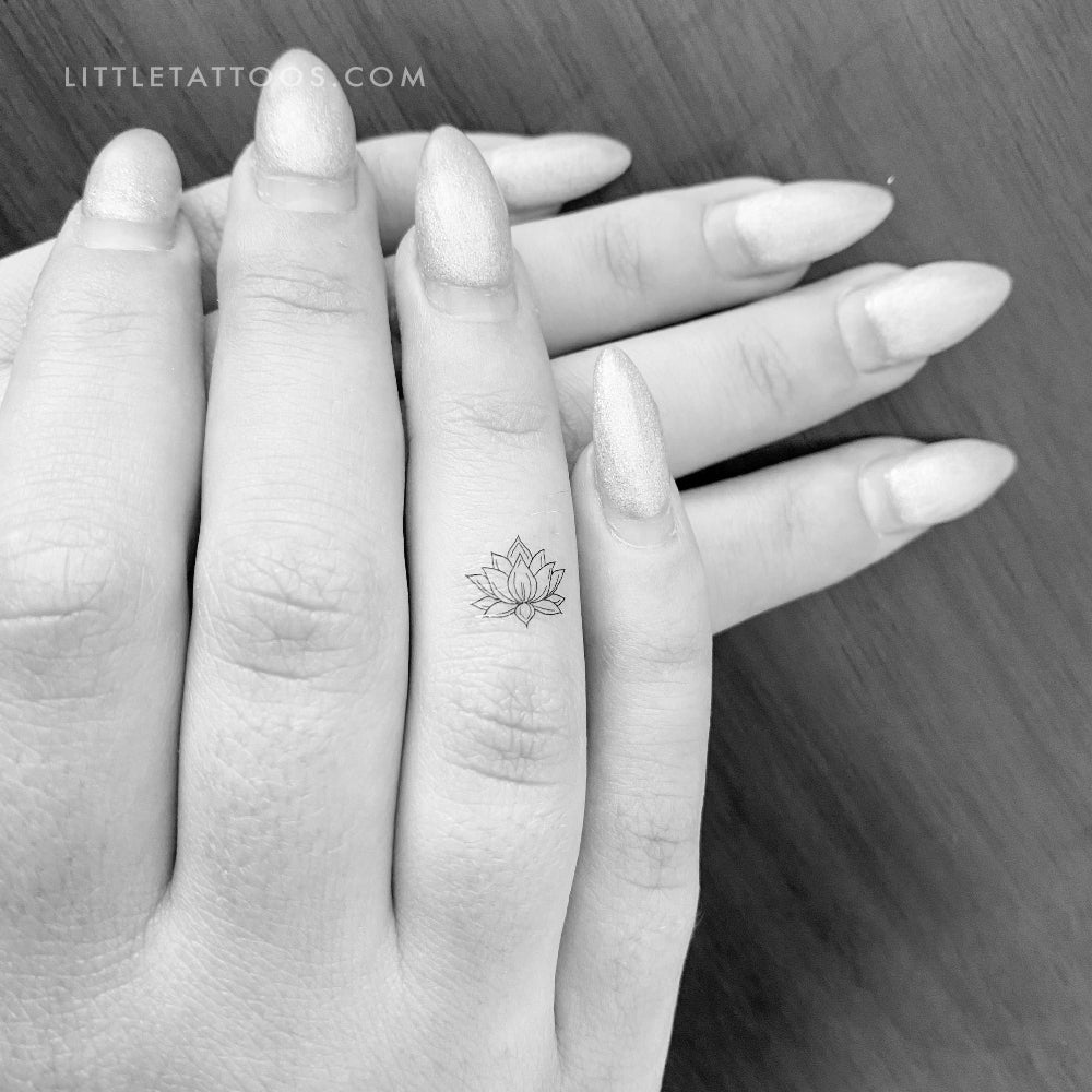Sacred Lotus Flower Temporary Tattoo - Set of 3