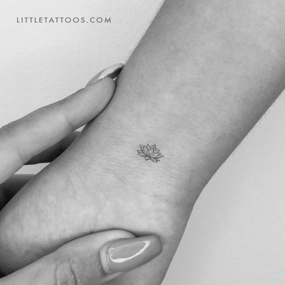 Sacred Lotus Flower Temporary Tattoo - Set of 3