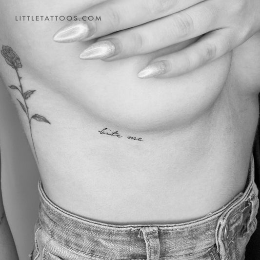 Tatuaje temporal "Bite Me" de tinta negra - Juego de 3