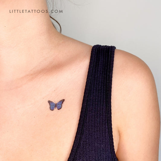 Blue Butterfly Temporary Tattoo - Set of 3