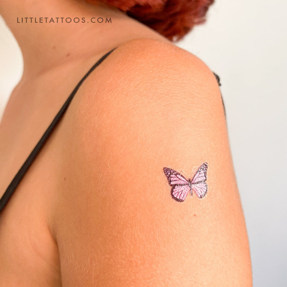 Pink Butterfly Temporary Tattoo - Set of 3
