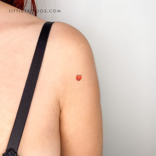 Peach Emoji Temporary Tattoo - Set of 3