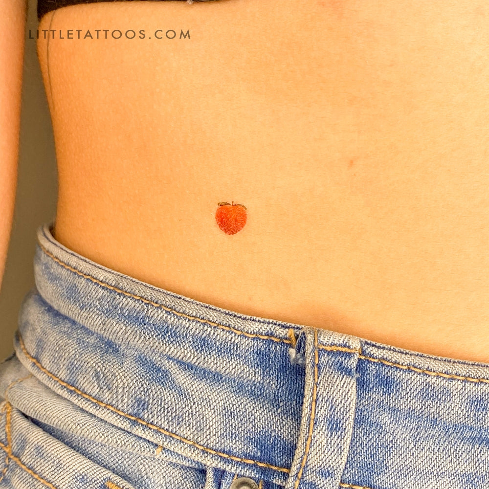 Peach Emoji Temporary Tattoo - Set of 3