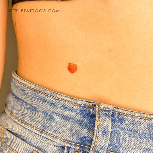Peach Emoji Temporary Tattoo - Set of 3