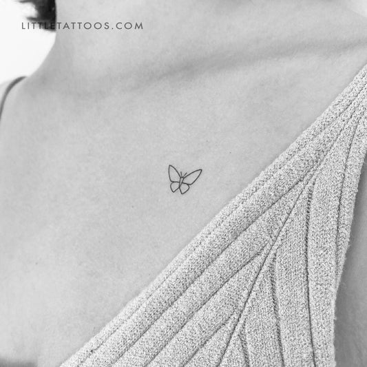 Tatuaje temporal de mariposa minimalista - Juego de 3