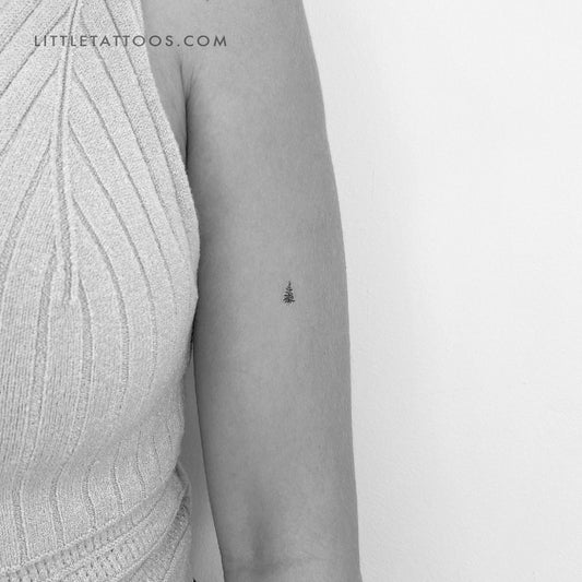 Tiny Pine Tree Temporary Tattoo - Set of 3