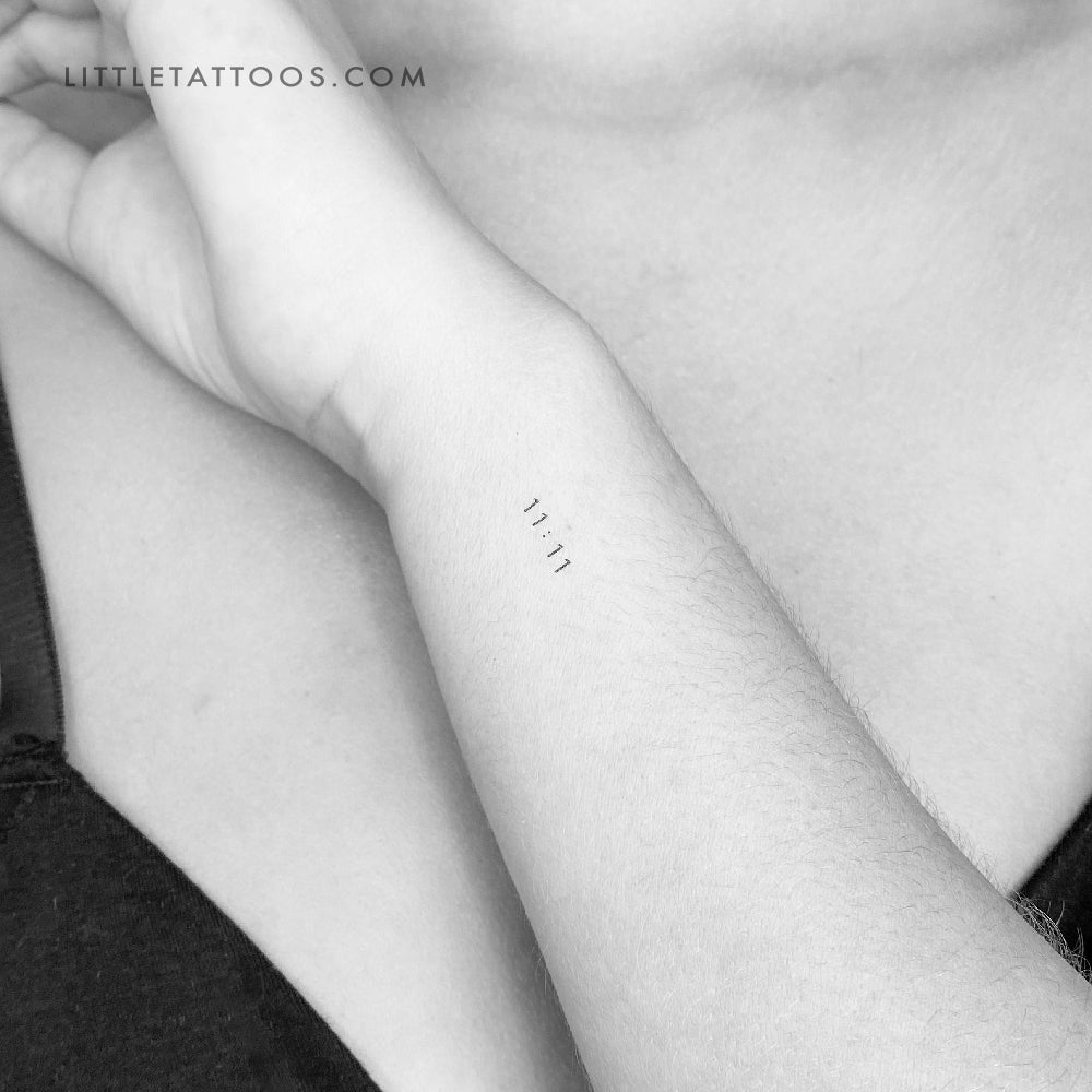 Tiny 11:11 Number Temporary Tattoo - Set of 3