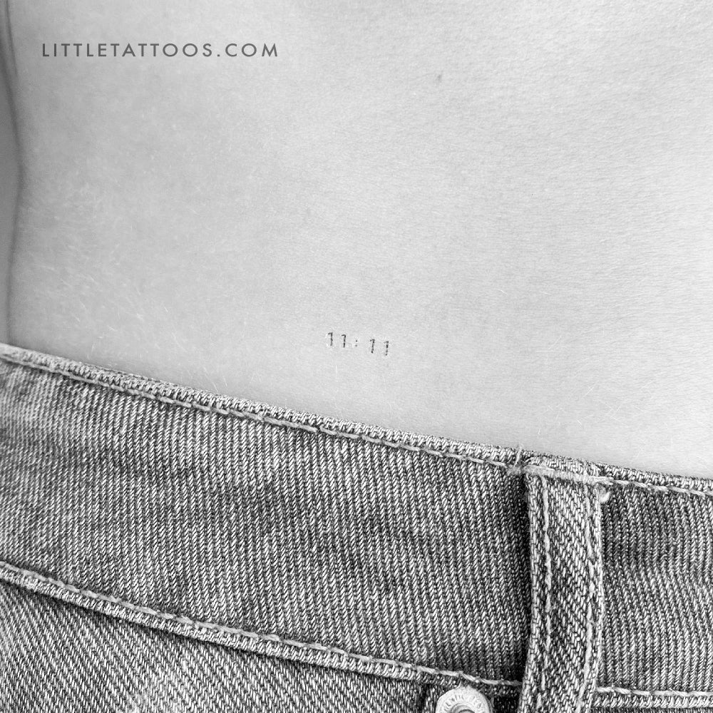 Tiny 11:11 Number Temporary Tattoo - Set of 3