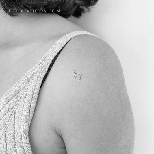Tatuaje temporal de mariposa de una sola línea (juego de 3)