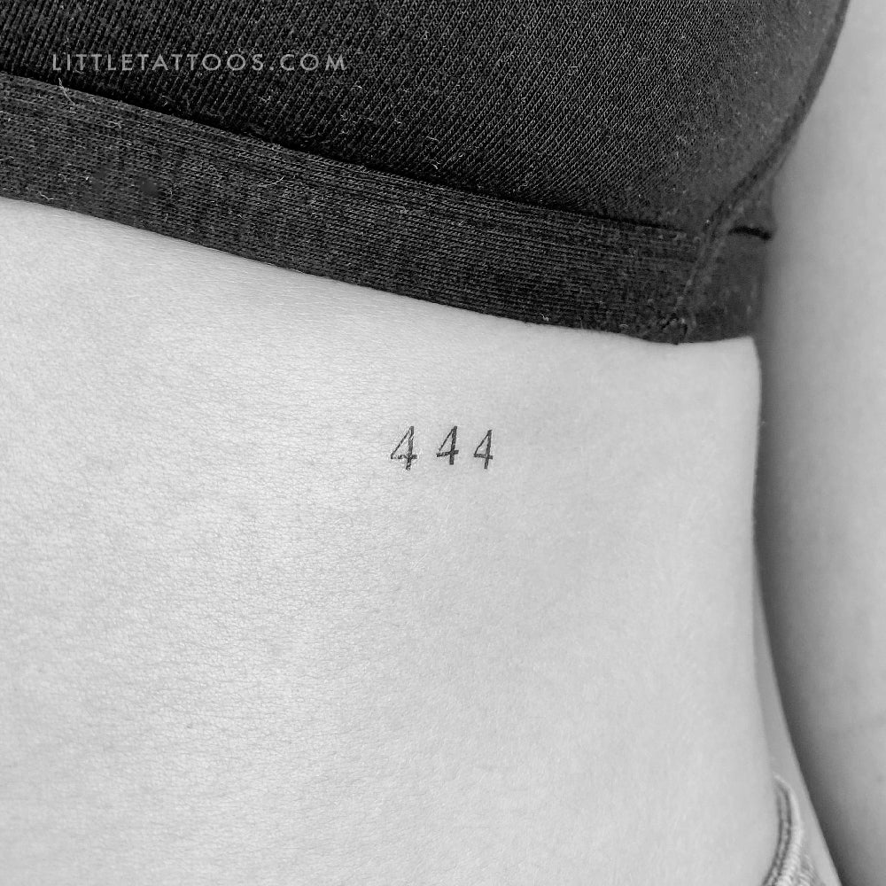 Little 444 Angel Number Temporary Tattoo - Set of 3