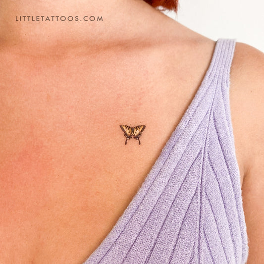 Tatuaje temporal de mariposa amarilla - Juego de 3