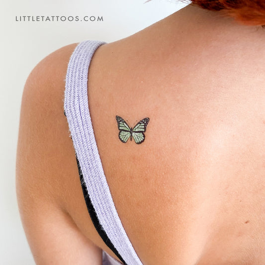 Tatuaje temporal de mariposa verde - Juego de 3