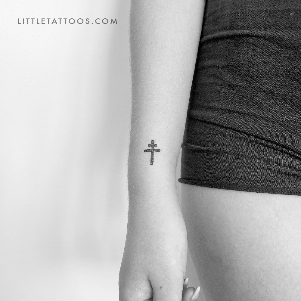 Cross Of Lorraine Temporary Tattoo - Set of 3