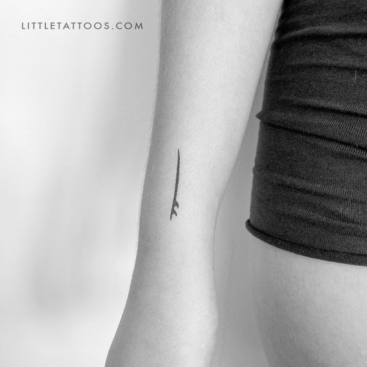 Minimalist Surfboard Temporary Tattoo - Set of 3