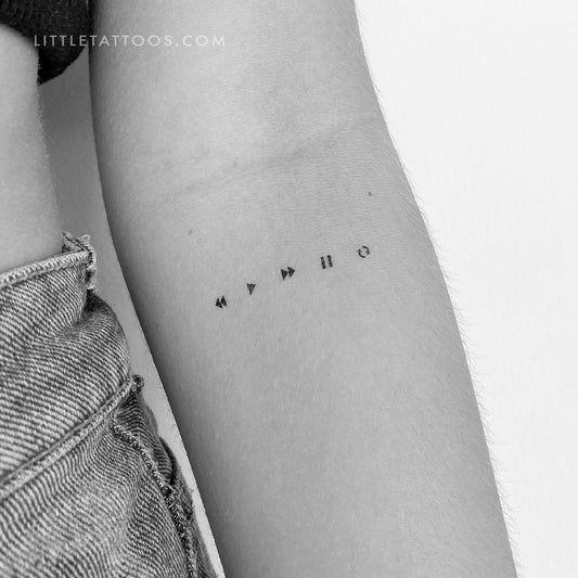 Tatuaje temporal de controles de medios musicales (juego de 3)
