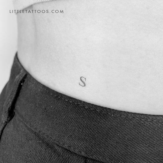 S Uppercase Serif Letter Temporary Tattoo - Set of 3