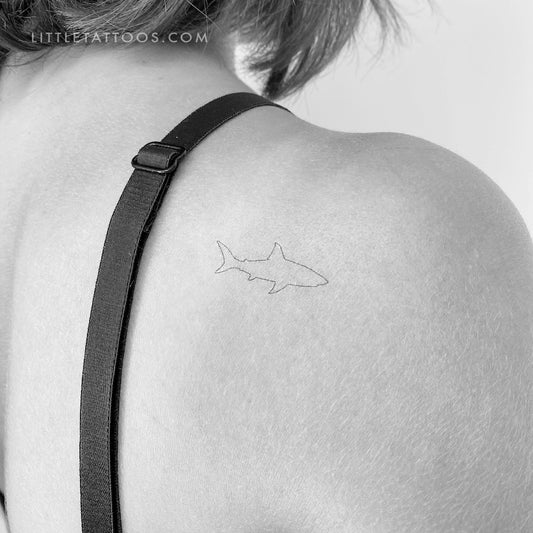 Fine Line Shark Temporary Tattoo - Set of 3