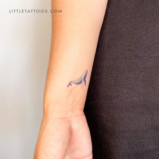 Tatuaje temporal de ballena de Zihee (juego de 3)