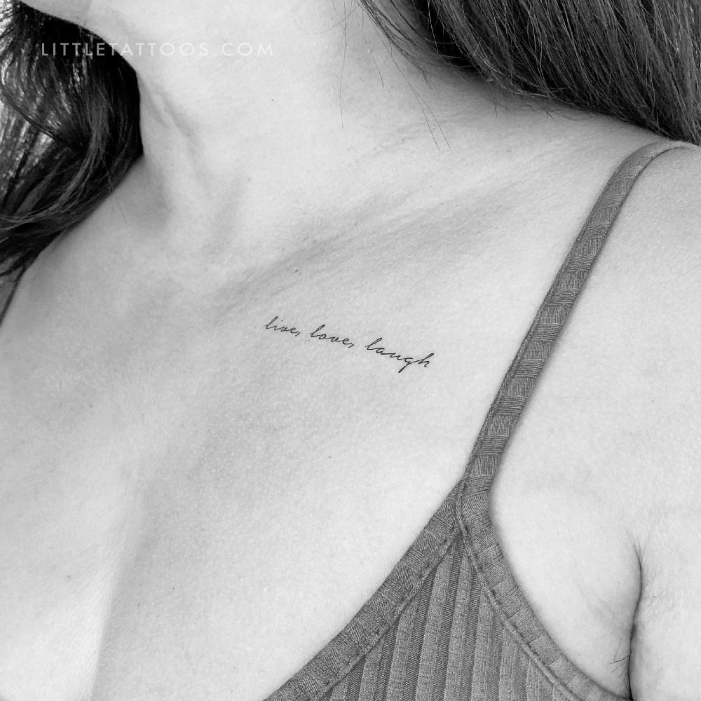 Tatuaje temporal "Vive, ama, ríe" - Juego de 3