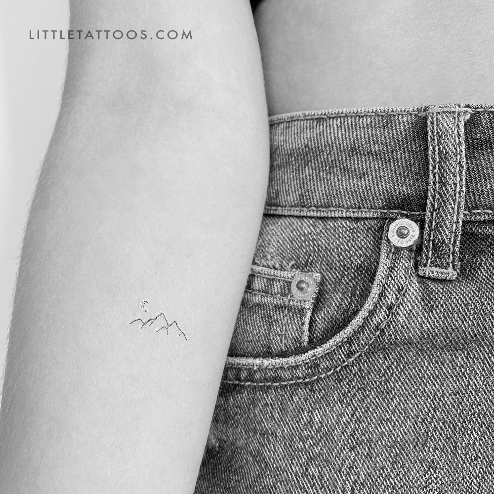 Small Mountain Temporary Tattoo - Set of 3