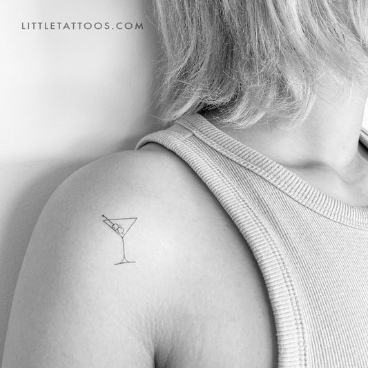 Martini Cocktail Temporary Tattoo - Set of 3