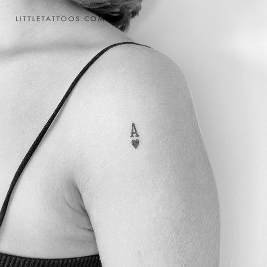 Tatuaje temporal de as de corazones negro (juego de 3)