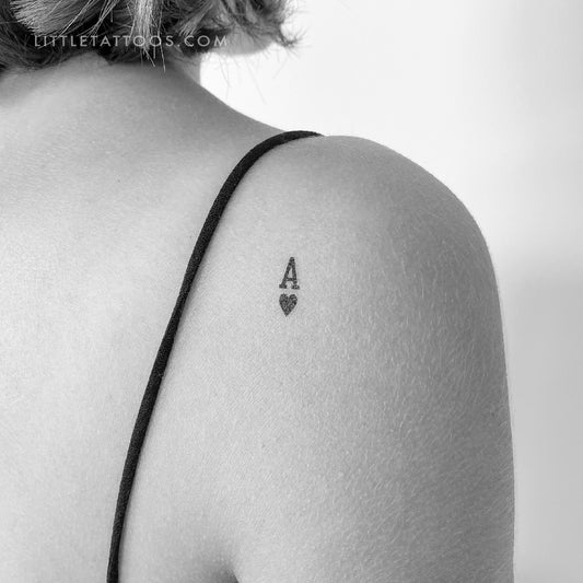 Tatuaje temporal de as de corazones negro (juego de 3)