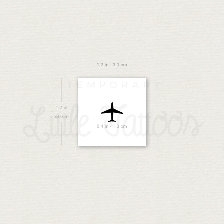 Tiny Airplane Temporary Tattoo - Set of 3