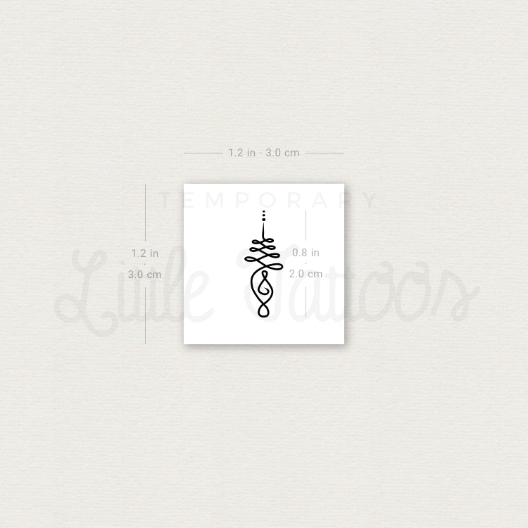 Small Unalome Temporary Tattoo - Set of 3