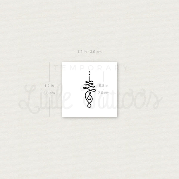Small Unalome Temporary Tattoo - Set of 3