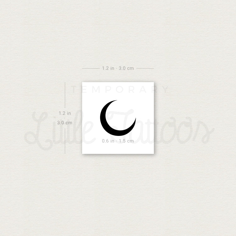 Crescent Moon Temporary Tattoo - Set of 3