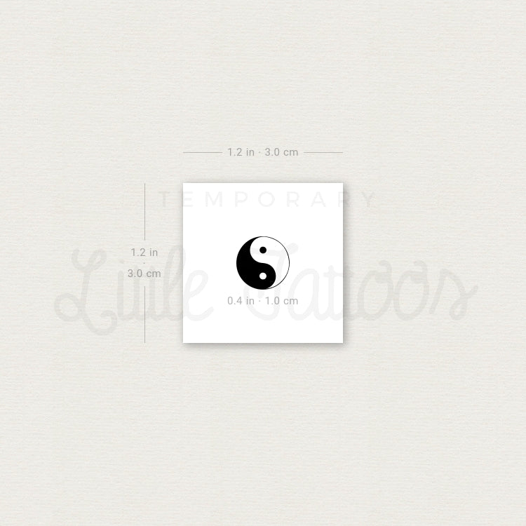 Yin Yang Temporary Tattoo - Set of 3