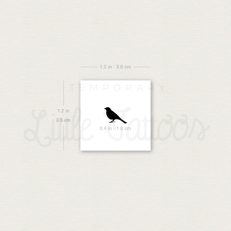 Tiny Bird Standing Temporary Tattoo - Set of 3