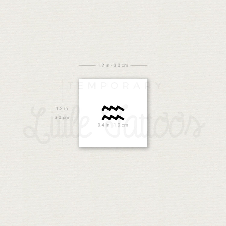 Aquarius Zodiac Symbol Temporary Tattoo - Set of 3