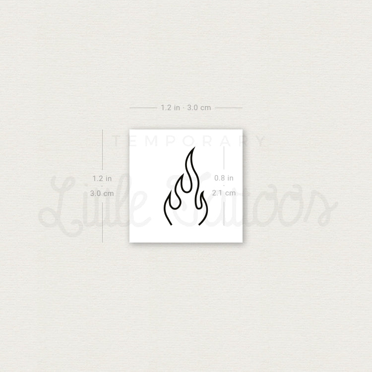 Minimalist Flame Temporary Tattoo - Set of 3