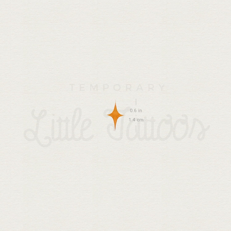 Tiny Yellow Star Temporary Tattoo - Set of 3