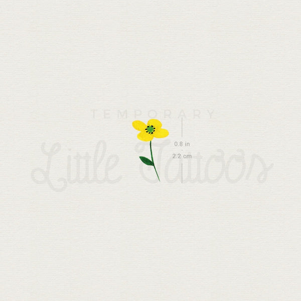 Small Yellow Flower Temporary Tattoo by Zihee - Set of 3