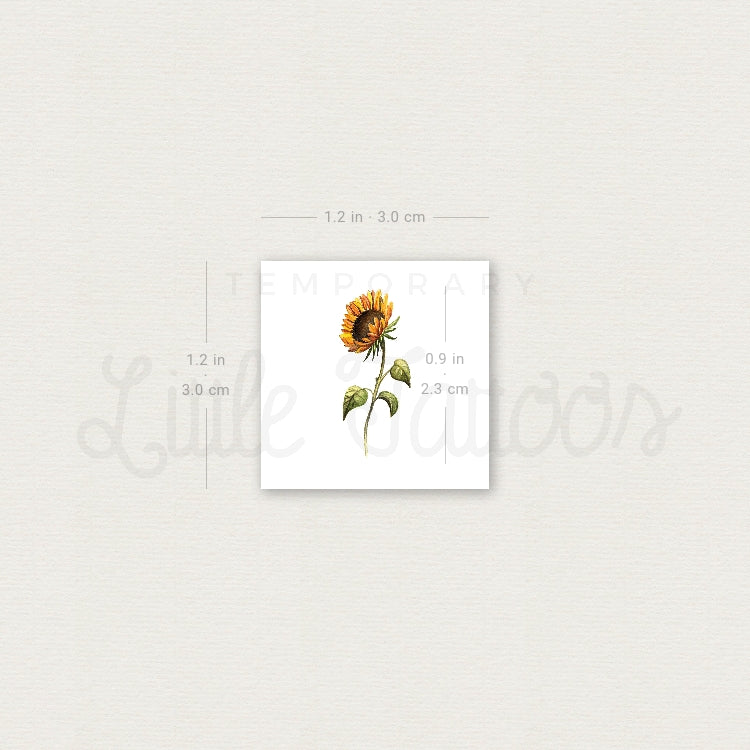 Tatuaje temporal de girasol de Lena - Juego de 3