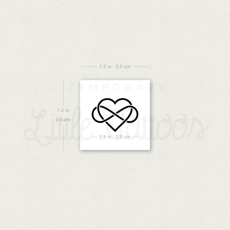 Heart And Infinity Temporary Tattoo - Set of 3