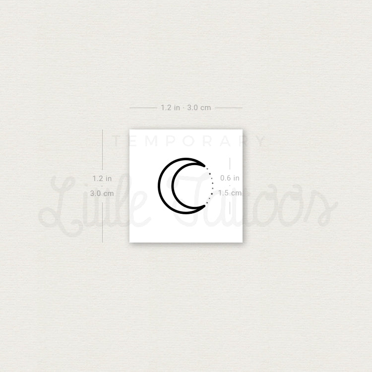 Crescent Moon and Dots Temporary Tattoo - Set of 3