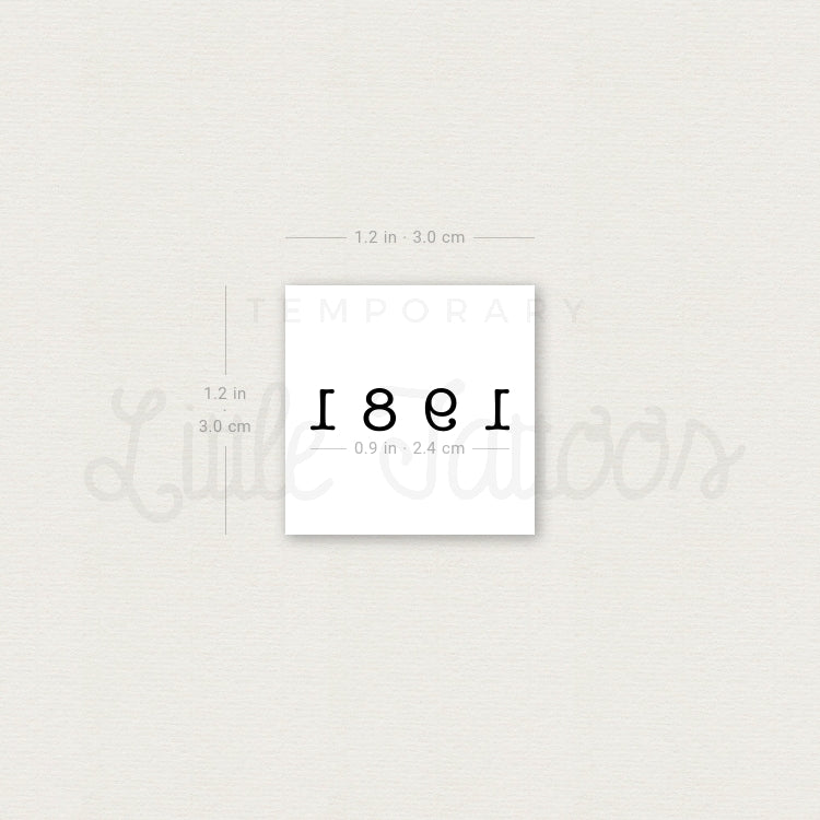1981 Birth Year Temporary Tattoo - Set of 3