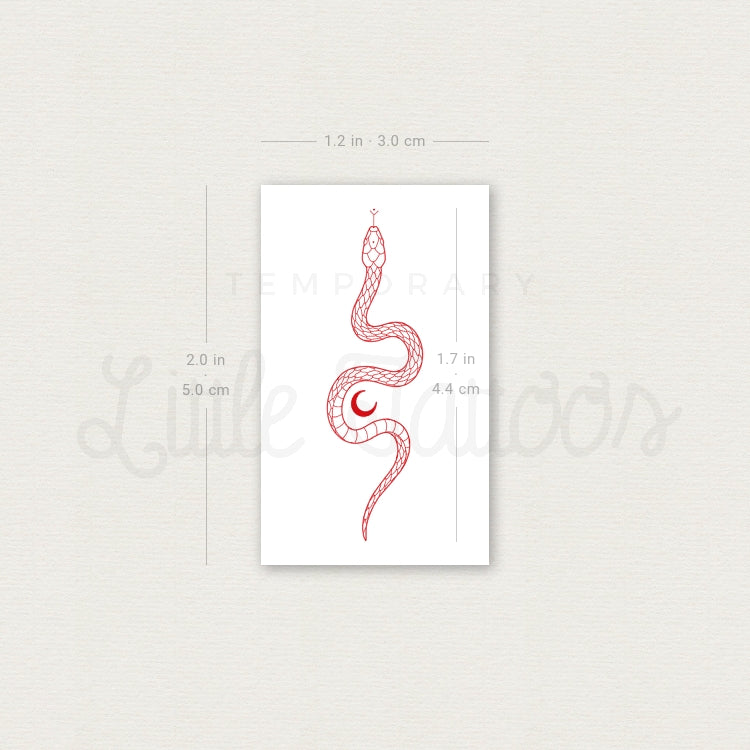 The Soma Snake [Red] by Jakenowicz Temporary Tattoo - Set of 3