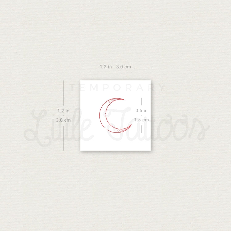 Crescent Moon Type I [Red] by Jakenowicz Temporary Tattoo - Set of 3