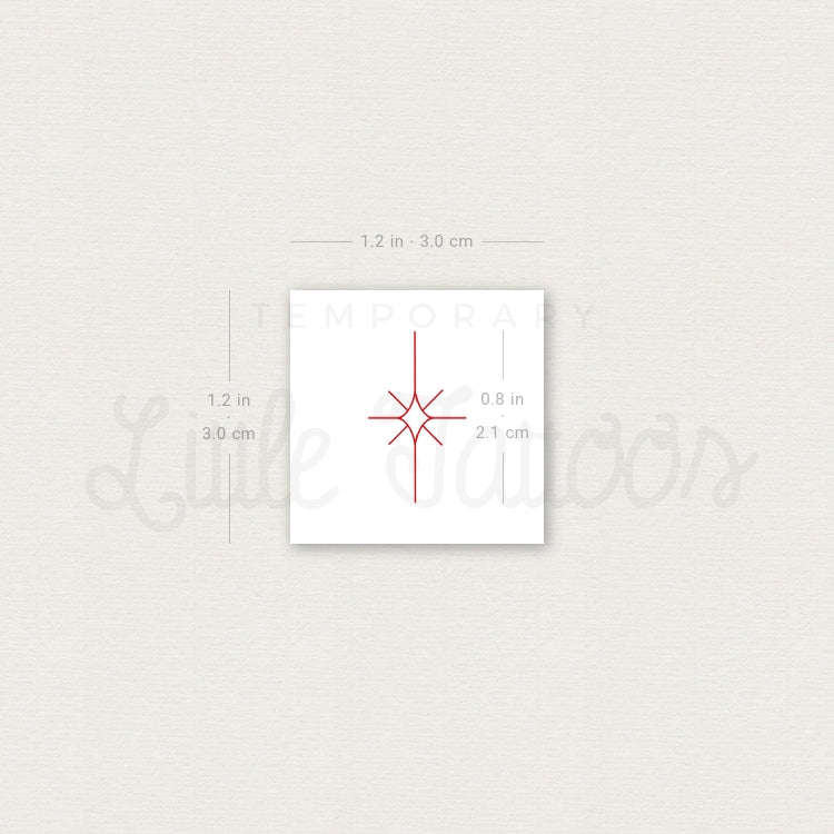 Morning Star Type II [Red] by Jakenowicz Temporary Tattoo - Set of 3