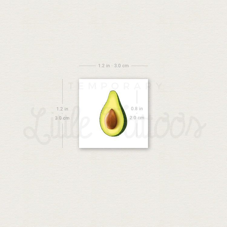 Tatuaje temporal de aguacate - Juego de 3