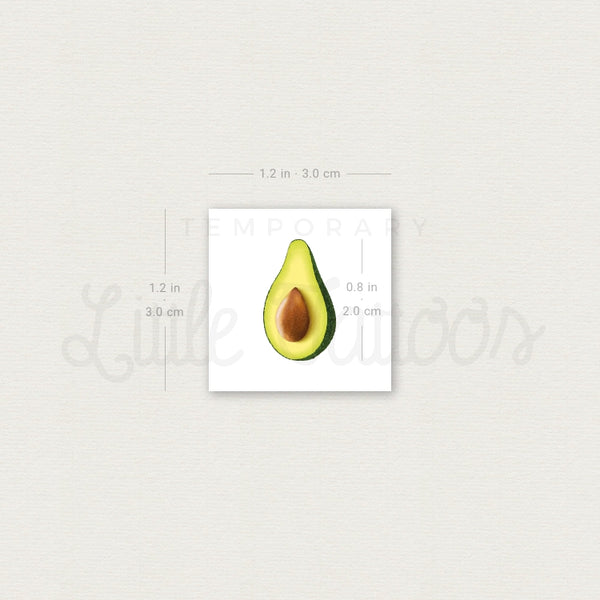 Avocado Temporary Tattoo - Set of 3