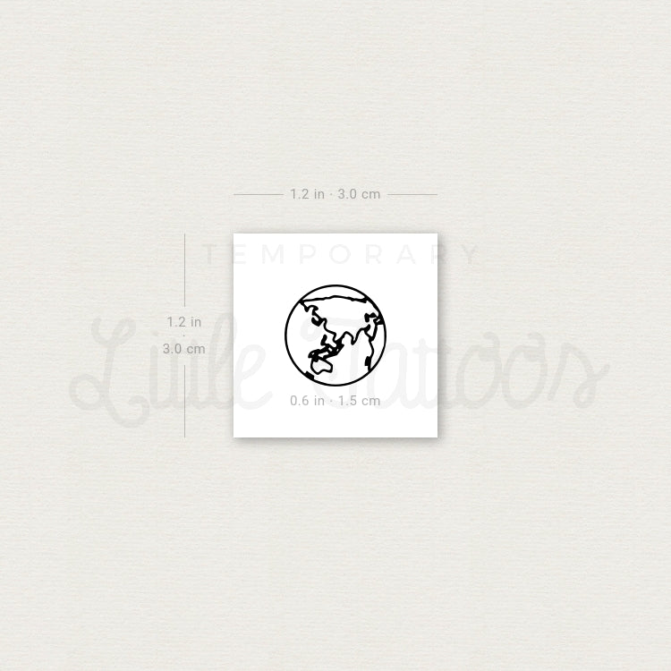 Small Planet Earth (Asia and Oceania) Temporary Tattoo (Set of 3)